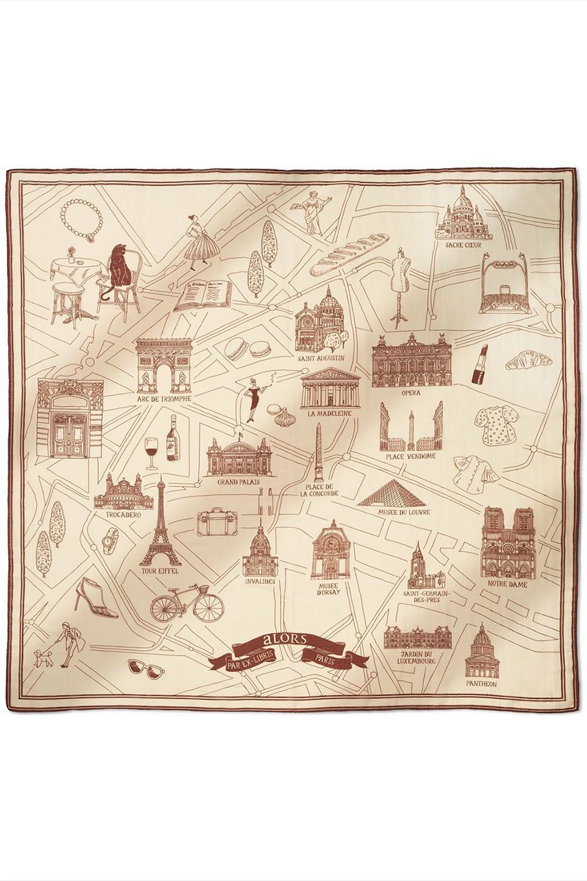 【アロー/aLORS】のFoulard Ex-libris Paris x aLORS -une collaboration d exception インテリア・キッズ・メンズ・レディースファッション・服の通販 founy(ファニー) 　ファッション　Fashion　レディースファッション　WOMEN　ストール　Scarves　マフラー　Mufflers　イタリア　Italy　カーディガン　Cardigan　シルク　Silk　スカーフ　Scarf　ストール　Stall　マフラー　Scarf　夏　Summer　エレガント 上品　Elegant　NEW・新作・新着・新入荷　New Arrivals　アイボリーxボルドー|ID: prp329100004562046 ipo3291000000032257002
