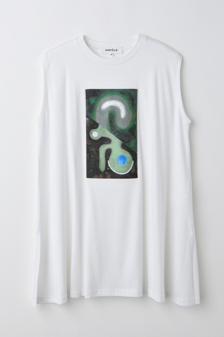 【エンフォルド/ENFOLD】のDRAWING-PRINT TANK-TOP/タンクトップ 人気、トレンドファッション・服の通販 founy(ファニー) ファッション Fashion レディースファッション Fashion for Women トップス・カットソー Cut & Sew Tops キャミソール&ノースリーブ Camisoles & Sleeveless Tops シャツ・ブラウス・オフィスカジュアル Elegant Blouses & Button-Ups ロングTシャツ・Tシャツ Longline T-Shirts & Tees カットソー・ベーシックTシャツ Cut-and-Sewn Tops / Stretch Tees & Basics キャミソール Camisole, Spaghetti Strap Top タンク Tank Top, Sleeveless Top プリント Print, Printed Pattern 手描き Hand-Drawn, Illustrated other-1|ID: prp329100004562055 ipo3291000000036097420