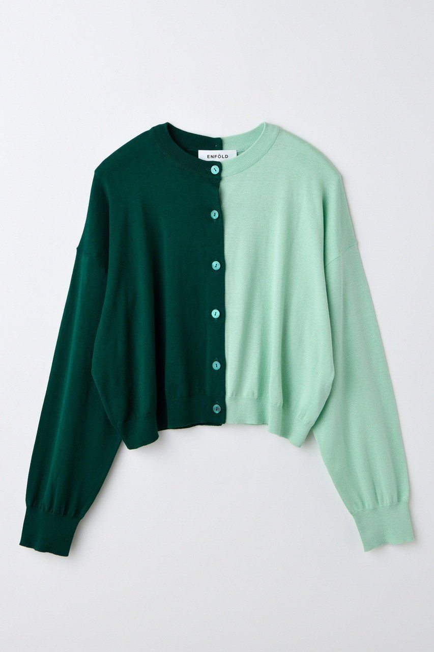 【エンフォルド/ENFOLD】の【6/4 12:00販売開始】BICOLOR CARDIGAN/カーディガン インテリア・キッズ・メンズ・レディースファッション・服の通販 founy(ファニー) 　ファッション　Fashion　レディースファッション　WOMEN　トップス・カットソー　Tops/Tshirt　ニット　Knit Tops　カーディガン　Cardigans　ウッド　Wood　カーディガン　Cardigan　NEW・新作・新着・新入荷　New Arrivals　ダークグリーン|ID: prp329100004562058 ipo3291000000032257087