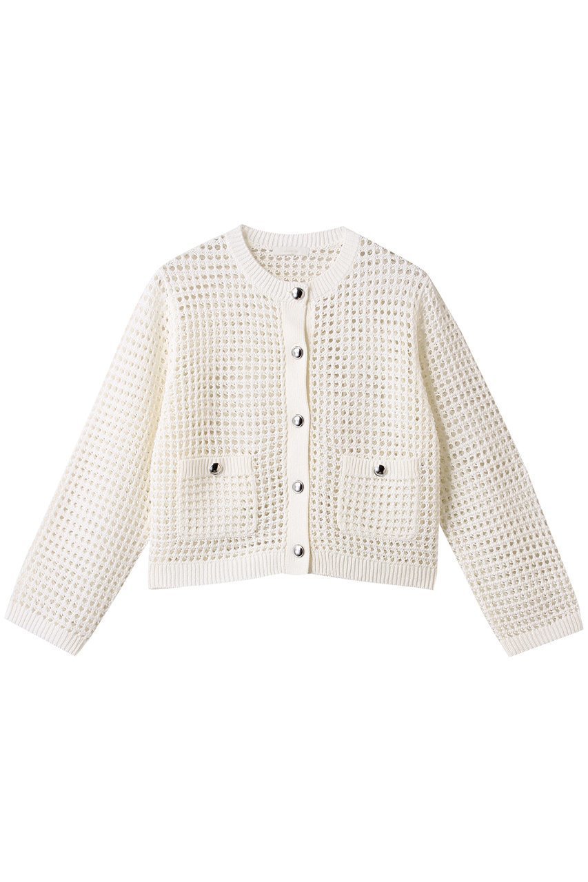 【アルアバイル/allureville】のフィッシュネットニットジャケット インテリア・キッズ・メンズ・レディースファッション・服の通販 founy(ファニー) 　ファッション　Fashion　レディースファッション　WOMEN　カーディガン　Cardigan　ジャケット　Jacket　ポケット　Pocket　エレガント 上品　Elegant　NEW・新作・新着・新入荷　New Arrivals　オフホワイト|ID: prp329100004562071 ipo3291000000032257187