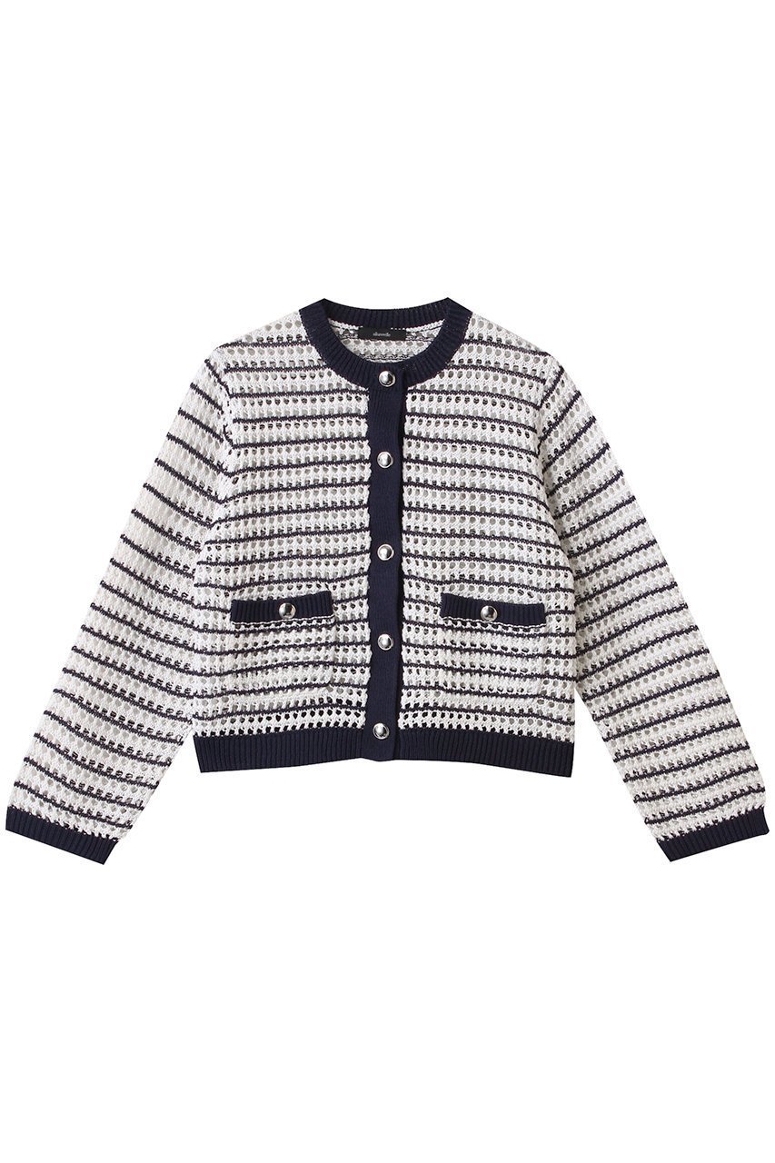 【アルアバイル/allureville】のフィッシュネットニットジャケット インテリア・キッズ・メンズ・レディースファッション・服の通販 founy(ファニー) 　ファッション　Fashion　レディースファッション　WOMEN　カーディガン　Cardigan　ジャケット　Jacket　ポケット　Pocket　エレガント 上品　Elegant　NEW・新作・新着・新入荷　New Arrivals　ブルー系|ID: prp329100004562071 ipo3291000000032257189
