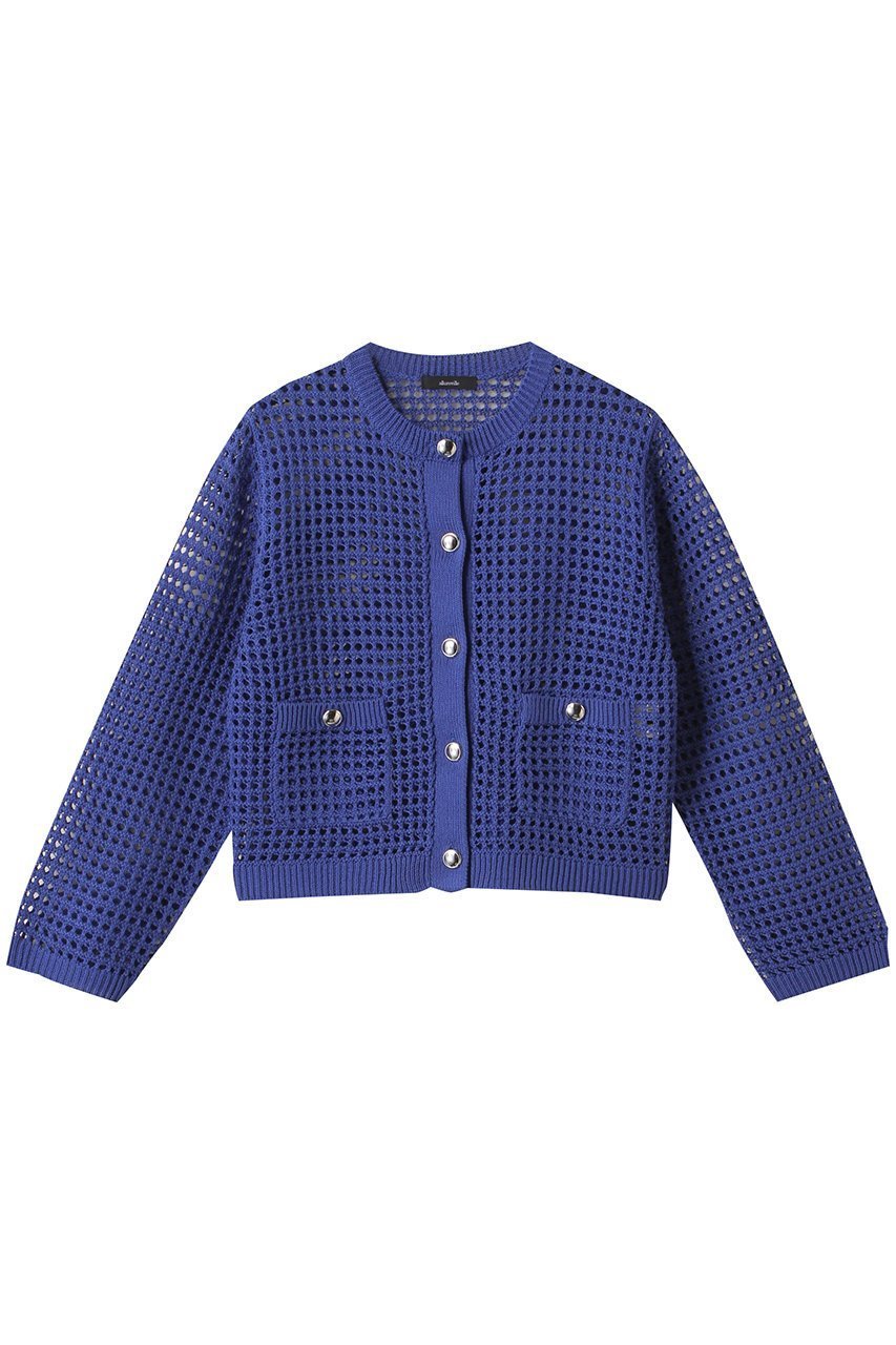 【アルアバイル/allureville】のフィッシュネットニットジャケット インテリア・キッズ・メンズ・レディースファッション・服の通販 founy(ファニー) 　ファッション　Fashion　レディースファッション　Fashion for Women　カーディガン　Cardigan, Knitwear　ジャケット　Jacket, Outerwear　ポケット　Pocket, Pocket Detail　エレガント 上品　Elegant　ブルー|ID: prp329100004562071 ipo3291000000035478958