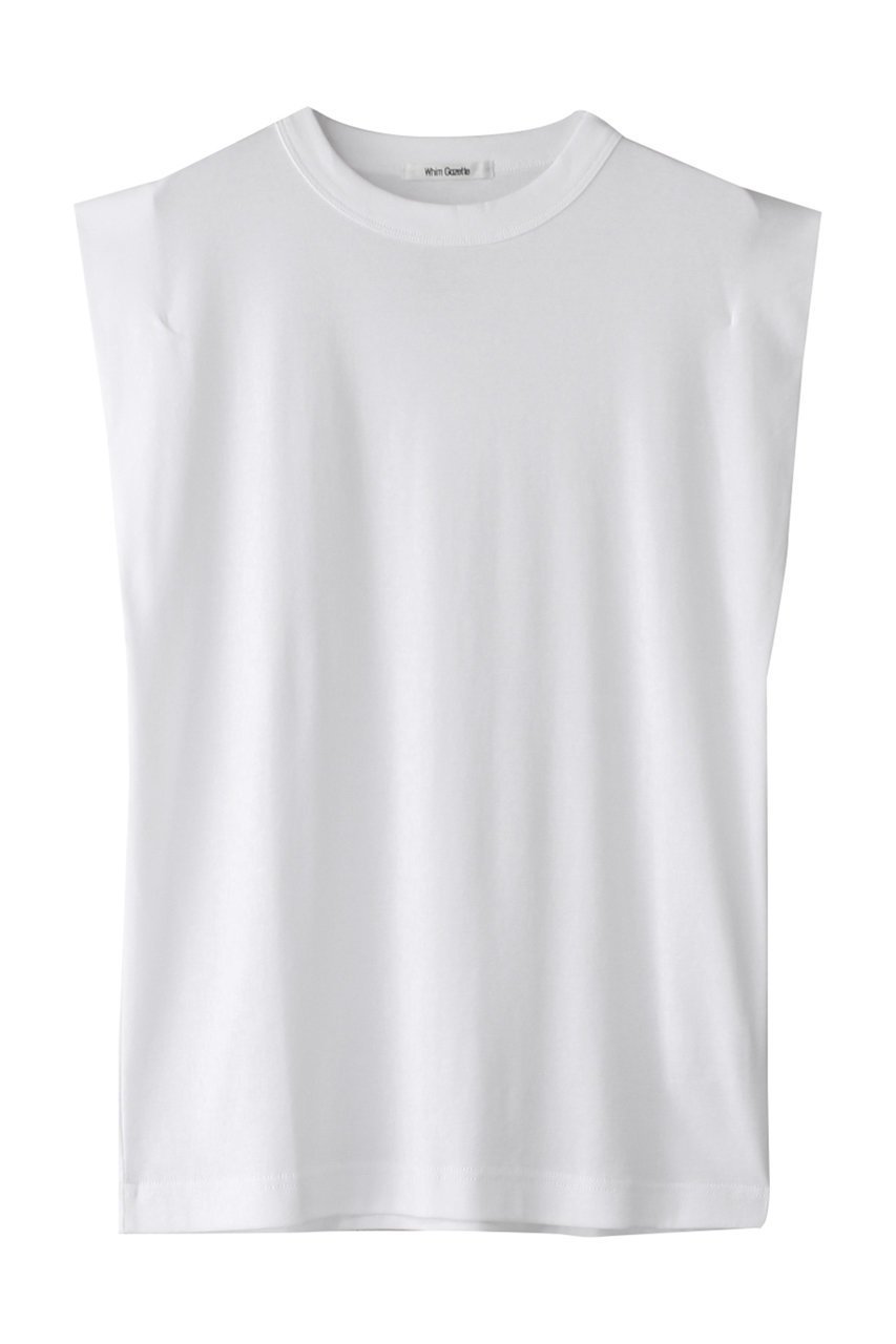 【ウィムガゼット/Whim Gazette】のショルダータックノースリーブプルオーバー インテリア・キッズ・メンズ・レディースファッション・服の通販 founy(ファニー) 　ファッション　Fashion　レディースファッション　Fashion for Women　トップス・カットソー　Cut & Sew Tops　キャミソール&ノースリーブ　Camisoles & Sleeveless Tops　シャツ・ブラウス・オフィスカジュアル　Elegant Blouses & Button-Ups　ロングTシャツ・Tシャツ　Longline T-Shirts & Tees　カジュアルプルオーバー・ニットトップス　Pullovers & Knit Tops / Casual Pullovers　カットソー・ベーシックTシャツ　Cut-and-Sewn Tops / Stretch Tees & Basics　キャミソール　Camisole, Spaghetti Strap Top　クール　Cool, Chic　ショルダー　Shoulder, Shoulder Strap　タンク　Tank Top, Sleeveless Top　ノースリーブ　Sleeveless, No-Sleeve　ベビー　Baby, Babywear　ベーシック　Basic, Essential　ボトム　Bottoms, Lower Wear　オフホワイト|ID: prp329100004562074 ipo3291000000035660994