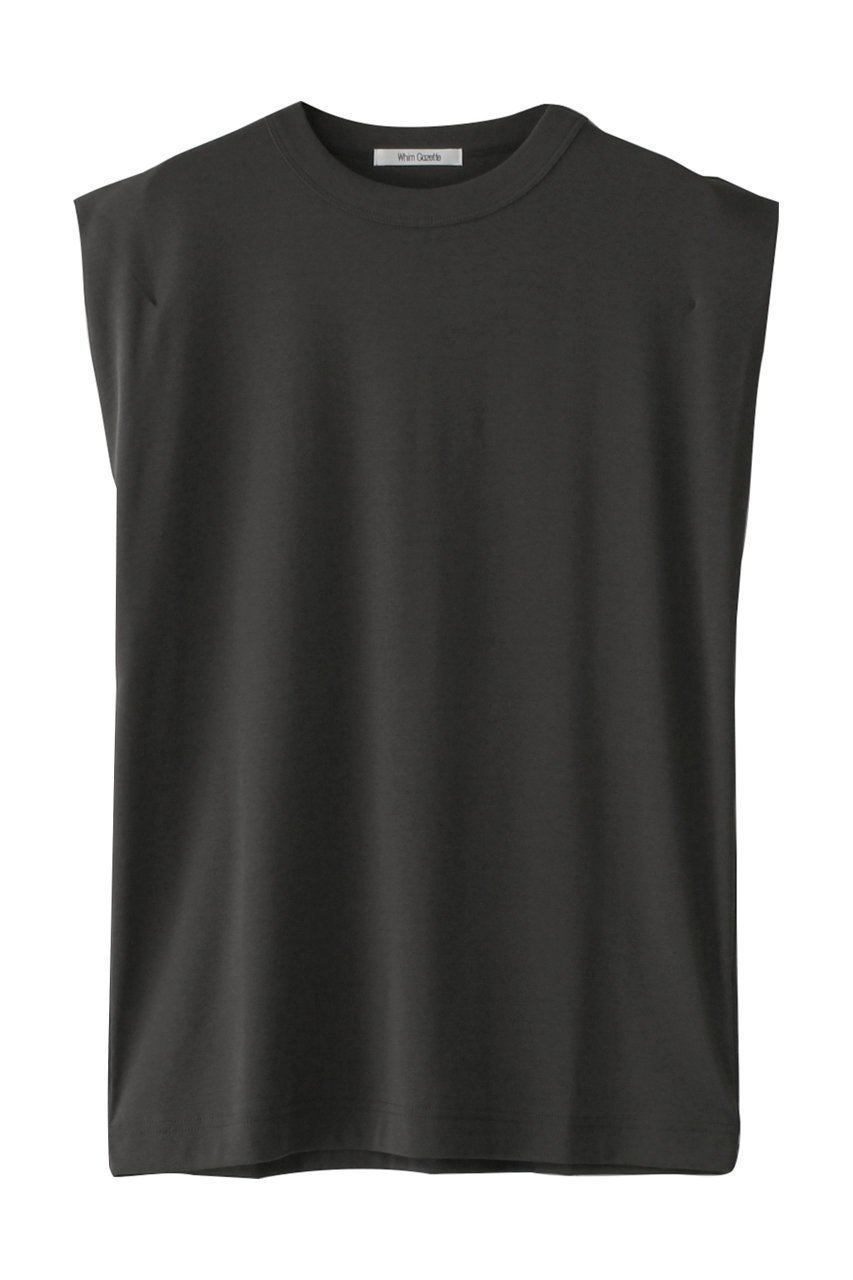 【ウィムガゼット/Whim Gazette】のショルダータックノースリーブプルオーバー インテリア・キッズ・メンズ・レディースファッション・服の通販 founy(ファニー) 　ファッション　Fashion　レディースファッション　Fashion for Women　トップス・カットソー　Cut & Sew Tops　キャミソール&ノースリーブ　Camisoles & Sleeveless Tops　シャツ・ブラウス・オフィスカジュアル　Elegant Blouses & Button-Ups　ロングTシャツ・Tシャツ　Longline T-Shirts & Tees　カジュアルプルオーバー・ニットトップス　Pullovers & Knit Tops / Casual Pullovers　カットソー・ベーシックTシャツ　Cut-and-Sewn Tops / Stretch Tees & Basics　キャミソール　Camisole, Spaghetti Strap Top　クール　Cool, Chic　ショルダー　Shoulder, Shoulder Strap　タンク　Tank Top, Sleeveless Top　ノースリーブ　Sleeveless, No-Sleeve　ベビー　Baby, Babywear　ベーシック　Basic, Essential　ボトム　Bottoms, Lower Wear　チャコールグレー|ID: prp329100004562074 ipo3291000000035660999