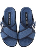 【セルジオ ロッシ/SERGIO ROSSI】のsrTWENTY BUCKLE フラットサンダル 人気、トレンドファッション・服の通販 founy(ファニー) ファッション Fashion レディースファッション Fashion for Women クリスタル Crystal, Swarovski サンダル Sandals, Summer Shoes デニム Denim, Jeans Material フラット Flat, Flat Shoes 夏 Summer thumbnail デニムブルー|ID: prp329100004562092 ipo3291000000036741291
