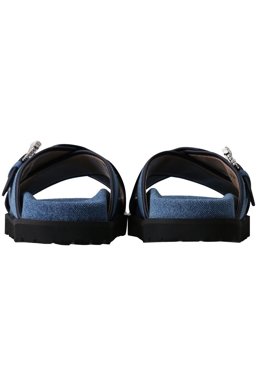 【セルジオ ロッシ/SERGIO ROSSI】のsrTWENTY BUCKLE フラットサンダル 人気、トレンドファッション・服の通販 founy(ファニー) 　ファッション　Fashion　レディースファッション　Fashion for Women　クリスタル　Crystal, Swarovski　サンダル　Sandals, Summer Shoes　デニム　Denim, Jeans Material　フラット　Flat, Flat Shoes　夏　Summer　other-3|ID: prp329100004562092 ipo3291000000036741293