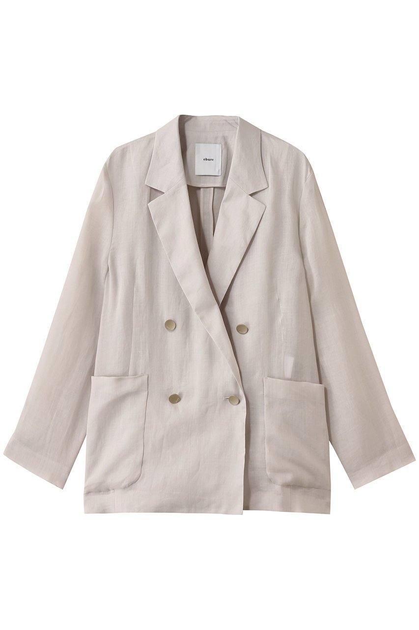 【エブール/ebure】のラミーツイル アンコンジャケット 人気、トレンドファッション・服の通販 founy(ファニー) 　ファッション　Fashion　レディースファッション　Fashion for Women　アウター　Coat / Outerwear Collection　レディースジャケット・軽アウター　Jackets　おすすめ　Recommended / Our Picks　ジャケット　Jacket, Outerwear　ダブル　Double, Double-Breasted　バランス　Balance, Style Balance　パッチ　Patch, Appliqué　ポケット　Pocket, Pocket Detail　エレガント 上品　Elegant　今季　This Season, Current Season　 other-1|ID: prp329100004563495 ipo3291000000036116318
