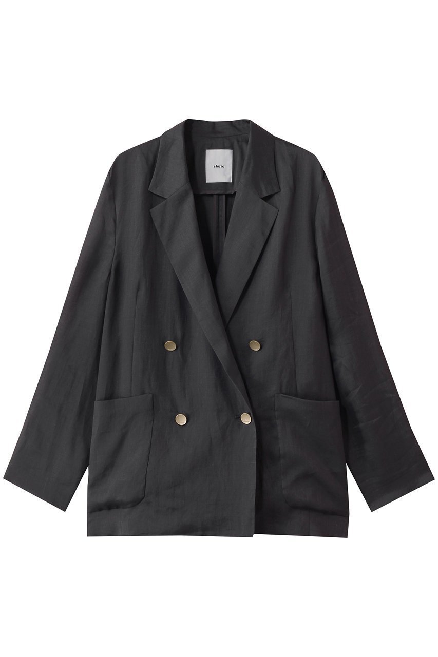 【エブール/ebure】のラミーツイル アンコンジャケット インテリア・キッズ・メンズ・レディースファッション・服の通販 founy(ファニー) 　ファッション　Fashion　レディースファッション　Fashion for Women　アウター　Coat / Outerwear Collection　レディースジャケット・軽アウター　Jackets　おすすめ　Recommended / Our Picks　ジャケット　Jacket, Outerwear　ダブル　Double, Double-Breasted　バランス　Balance, Style Balance　パッチ　Patch, Appliqué　ポケット　Pocket, Pocket Detail　エレガント 上品　Elegant　今季　This Season, Current Season　ダークグレー|ID: prp329100004563495 ipo3291000000036116320