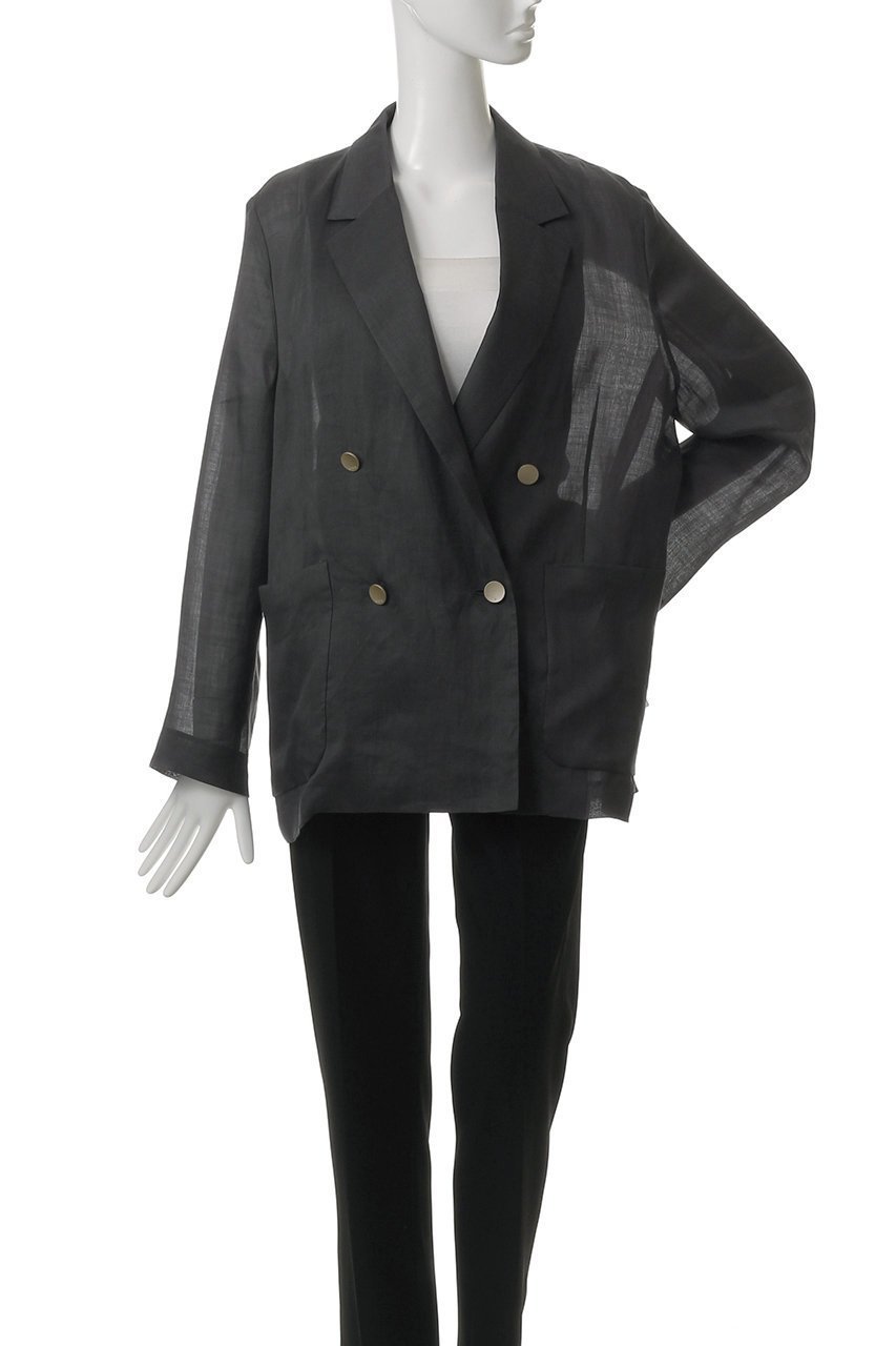 【エブール/ebure】のラミーツイル アンコンジャケット 人気、トレンドファッション・服の通販 founy(ファニー) 　ファッション　Fashion　レディースファッション　Fashion for Women　アウター　Coat / Outerwear Collection　レディースジャケット・軽アウター　Jackets　おすすめ　Recommended / Our Picks　ジャケット　Jacket, Outerwear　ダブル　Double, Double-Breasted　バランス　Balance, Style Balance　パッチ　Patch, Appliqué　ポケット　Pocket, Pocket Detail　エレガント 上品　Elegant　今季　This Season, Current Season　other-2|ID: prp329100004563495 ipo3291000000036214814