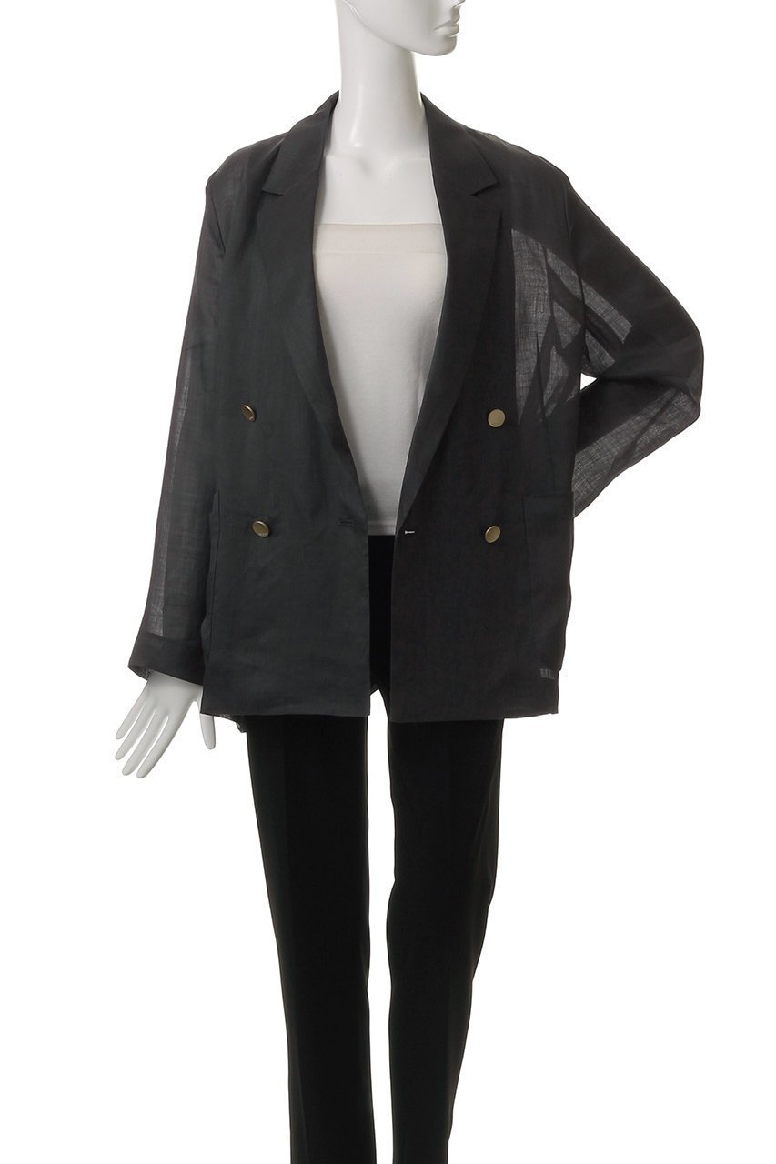 【エブール/ebure】のラミーツイル アンコンジャケット 人気、トレンドファッション・服の通販 founy(ファニー) 　ファッション　Fashion　レディースファッション　Fashion for Women　アウター　Coat / Outerwear Collection　レディースジャケット・軽アウター　Jackets　おすすめ　Recommended / Our Picks　ジャケット　Jacket, Outerwear　ダブル　Double, Double-Breasted　バランス　Balance, Style Balance　パッチ　Patch, Appliqué　ポケット　Pocket, Pocket Detail　エレガント 上品　Elegant　今季　This Season, Current Season　other-7|ID: prp329100004563495 ipo3291000000036214823