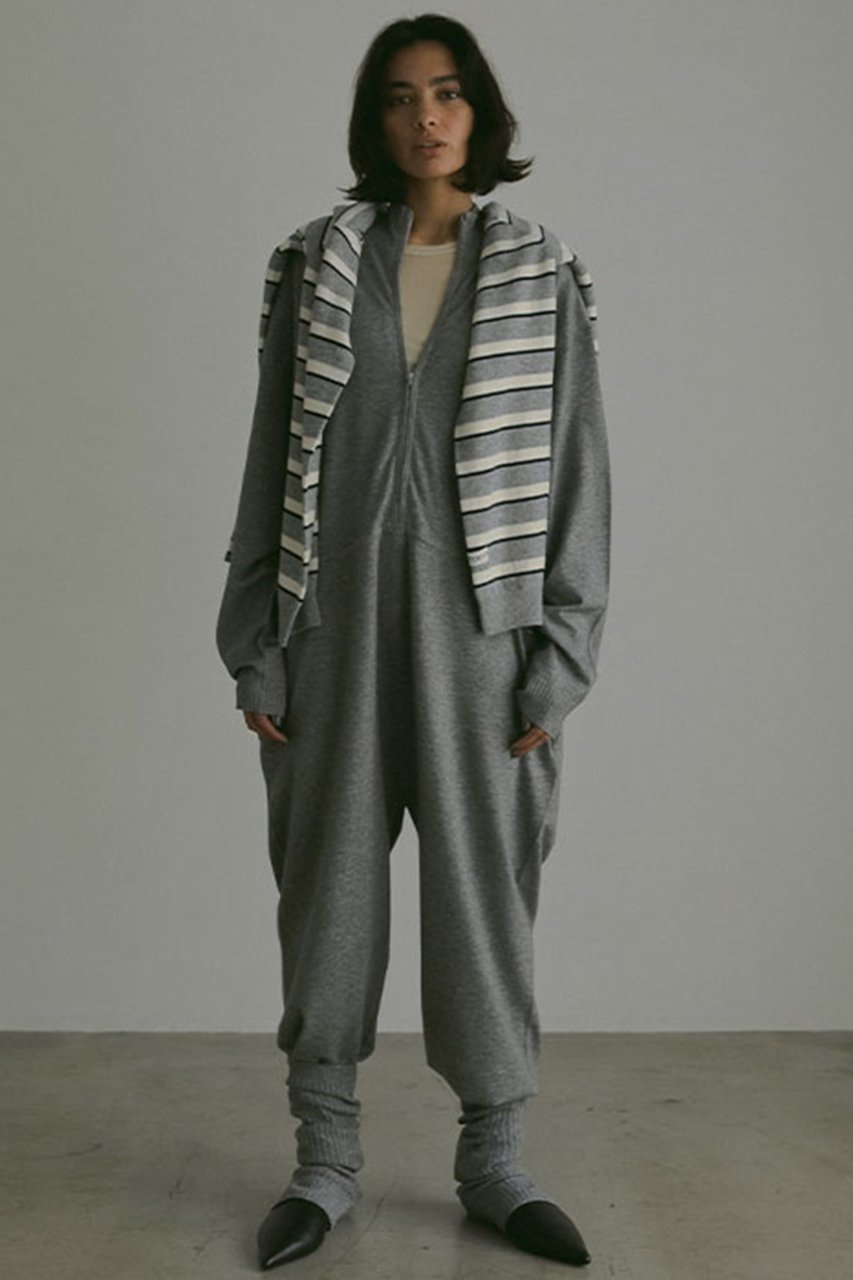 【エトレトウキョウ/ETRE TOKYO】のフロントファスナーニットオールインワン 人気、トレンドファッション・服の通販 founy(ファニー) 　ファッション　Fashion　レディースファッション　Fashion for Women　パンツ　Pants & Trousers　シンプル　Simple, Minimal　ジップ　Zip, Zipper　フロント　Front, Front Design　ブラウジング　Blouson Silhouette, Cinched Waist　other-2|ID: prp329100004563500 ipo3291000000034240635