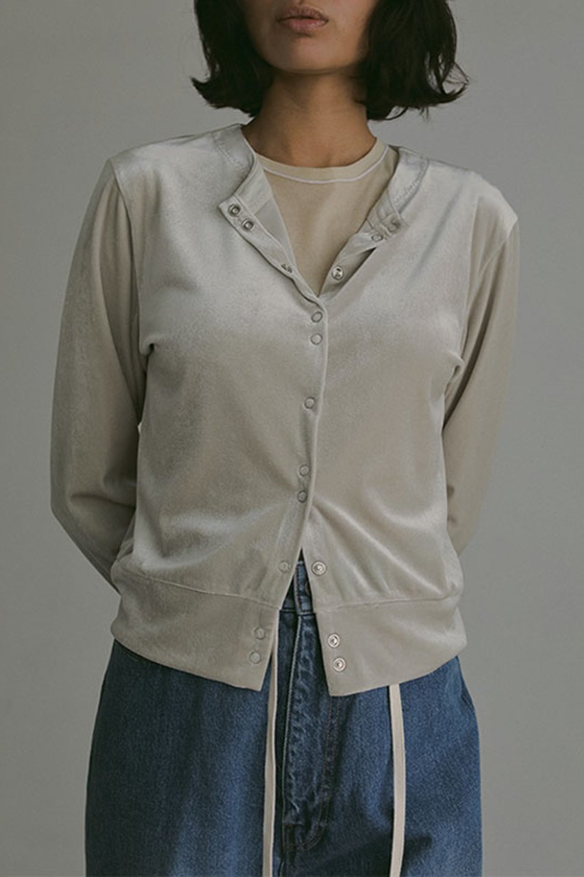 【エトレトウキョウ/ETRE TOKYO】のリングドットベロアトップス インテリア・キッズ・メンズ・レディースファッション・服の通販 founy(ファニー) 　ファッション　Fashion　レディースファッション　WOMEN　トップス・カットソー　Tops/Tshirt　シャツ/ブラウス　Shirts/Blouses　ロング / Tシャツ　T-Shirts　カットソー　Cut and Sewn　ベロア　Velour　なめらか　Smooth　カーディガン　Cardigan　シンプル　Simple　スタイリッシュ　Stylish　スリーブ　Sleeve　セットアップ　Set Up　ドット　Dot　フロント　Front　ベロア　Velor　リラックス　Relax　ロング　Long　エレガント 上品　Elegant　NEW・新作・新着・新入荷　New Arrivals　ライトベージュ|ID: prp329100004563506 ipo3291000000032271319