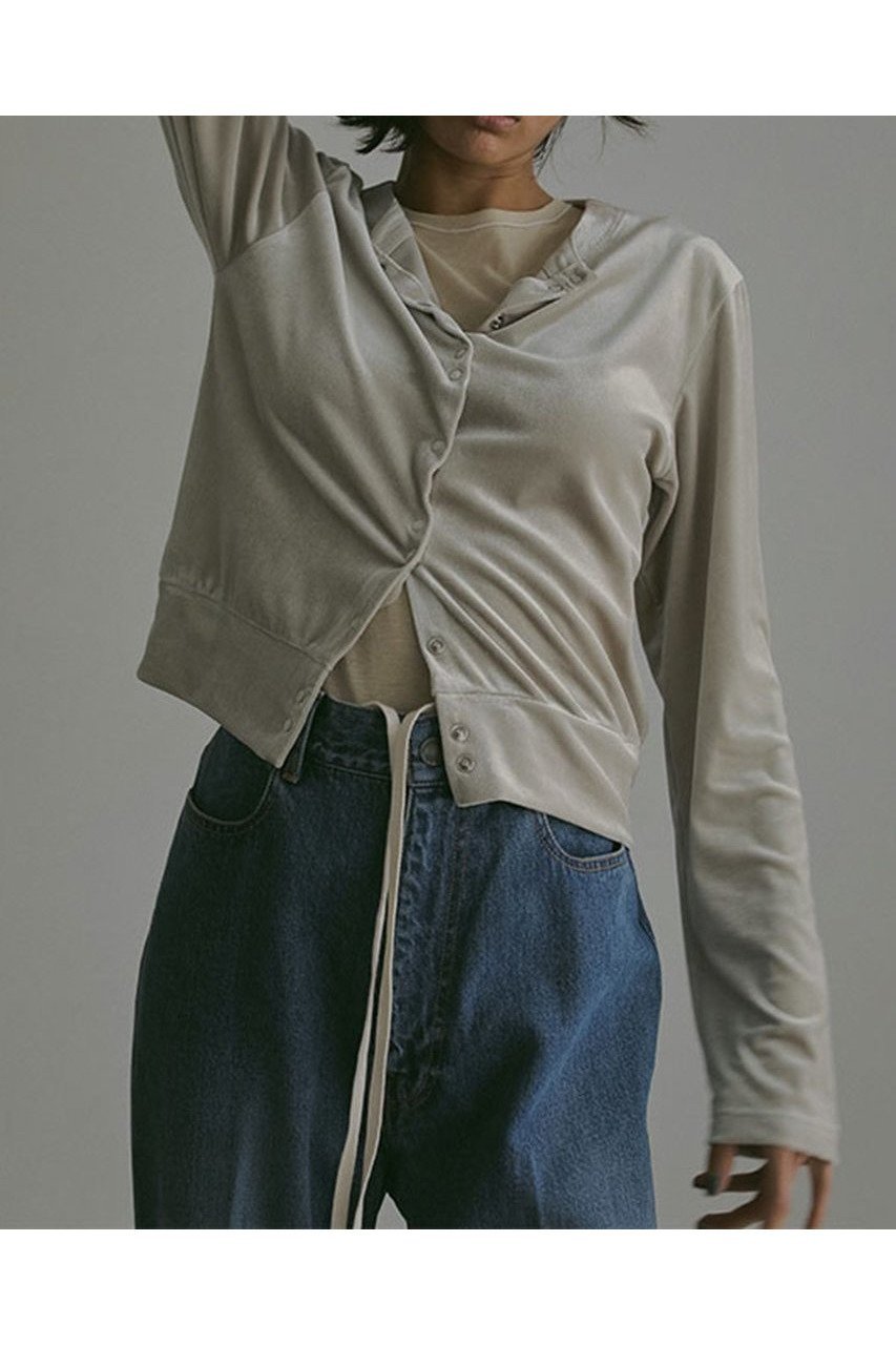 【エトレトウキョウ/ETRE TOKYO】のリングドットベロアトップス 人気、トレンドファッション・服の通販 founy(ファニー) 　ファッション　Fashion　レディースファッション　WOMEN　トップス・カットソー　Tops/Tshirt　シャツ/ブラウス　Shirts/Blouses　ロング / Tシャツ　T-Shirts　カットソー　Cut and Sewn　ベロア　Velour　なめらか　Smooth　カーディガン　Cardigan　シンプル　Simple　スタイリッシュ　Stylish　スリーブ　Sleeve　セットアップ　Set Up　ドット　Dot　フロント　Front　ベロア　Velor　リラックス　Relax　ロング　Long　エレガント 上品　Elegant　NEW・新作・新着・新入荷　New Arrivals　other-3|ID: prp329100004563506 ipo3291000000032271321