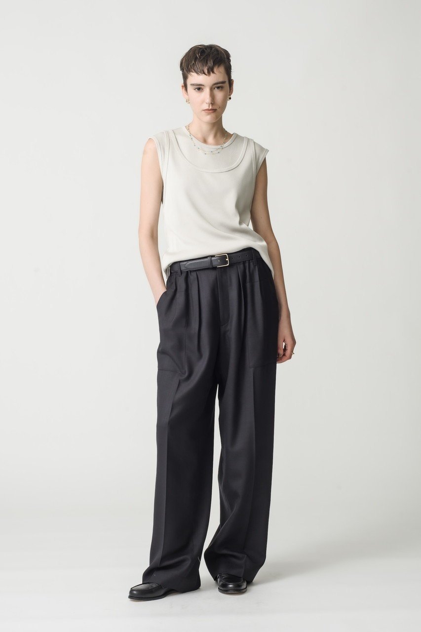【エブール/ebure】のドライビエラ ワイドパンツ 人気、トレンドファッション・服の通販 founy(ファニー) 　ファッション　Fashion　レディースファッション　Fashion for Women　パンツ　Pants & Trousers　2025年　2025　2025-2026秋冬・A/W　Autumn/Winter 2025–26 AW25–26　なめらか　Smooth, Silky Texture　シルク　Silk, 100% Silk　センター　Center, Center Line　トレンド　Trend, Trending Now　パッチ　Patch, Appliqué　ポケット　Pocket, Pocket Detail　ワイド　Wide, Wide Fit　A/W・秋冬　Autumn/Winter　other-6|ID: prp329100004563511 ipo3291000000032321605