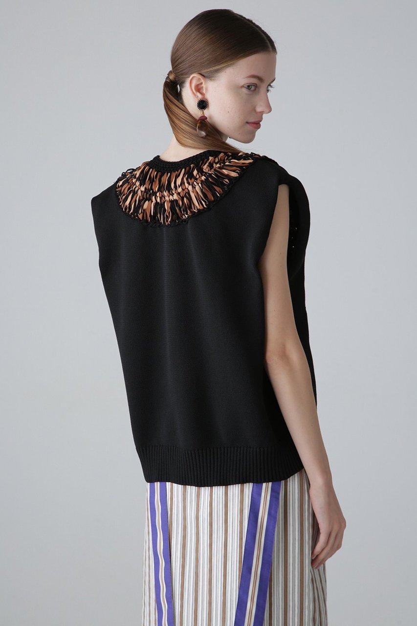 【アドーア/ADORE】のテープヤーンニット 人気、トレンドファッション・服の通販 founy(ファニー) 　ファッション　Fashion　レディースファッション　Fashion for Women　トップス・カットソー　Cut & Sew Tops　ニット　Knit Tops & Sweaters　カジュアルプルオーバー・ニットトップス　Pullovers & Knit Tops / Casual Pullovers　フロント　Front, Front Design　ベスト　Vest, Waistcoat　レース　Lace, Lace Fabric　other-2|ID: prp329100004563514 ipo3291000000036420684