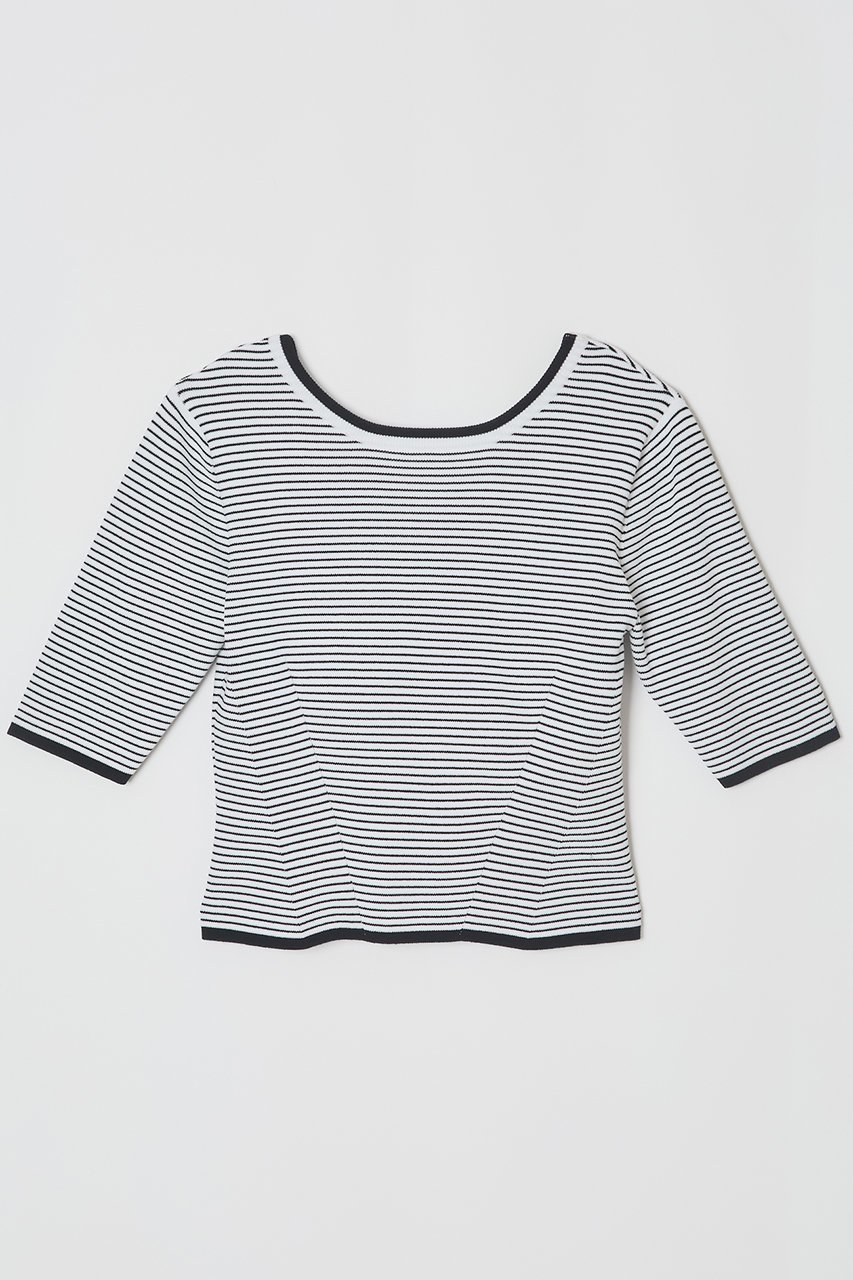【ナイスナイスモーメント/NICENICE MOMENT】のクロップド コンパクト Tシャツ(不織布カップ付き) インテリア・キッズ・メンズ・レディースファッション・服の通販 founy(ファニー) 　ファッション　Fashion　レディースファッション　WOMEN　トップス・カットソー　Tops/Tshirt　ニット　Knit Tops　シャツ/ブラウス　Shirts/Blouses　ロング / Tシャツ　T-Shirts　プルオーバー　Pullover　クロップド　Cropped　コンパクト　Compact　フィット　Fit　フロント　Front　ラウンド　Round　NEW・新作・新着・新入荷　New Arrivals　ストライプ|ID: prp329100004563522 ipo3291000000032271499