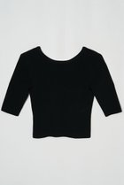 【ナイスナイスモーメント/NICENICE MOMENT】のクロップド コンパクト Tシャツ(不織布カップ付き) ブラック|ID:prp329100004563522