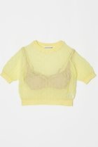 【ナイスナイスモーメント/NICENICE MOMENT】のレースニットトップ(ローカットブラ付き) レモンクリーム/サンド|ID:prp329100004563538