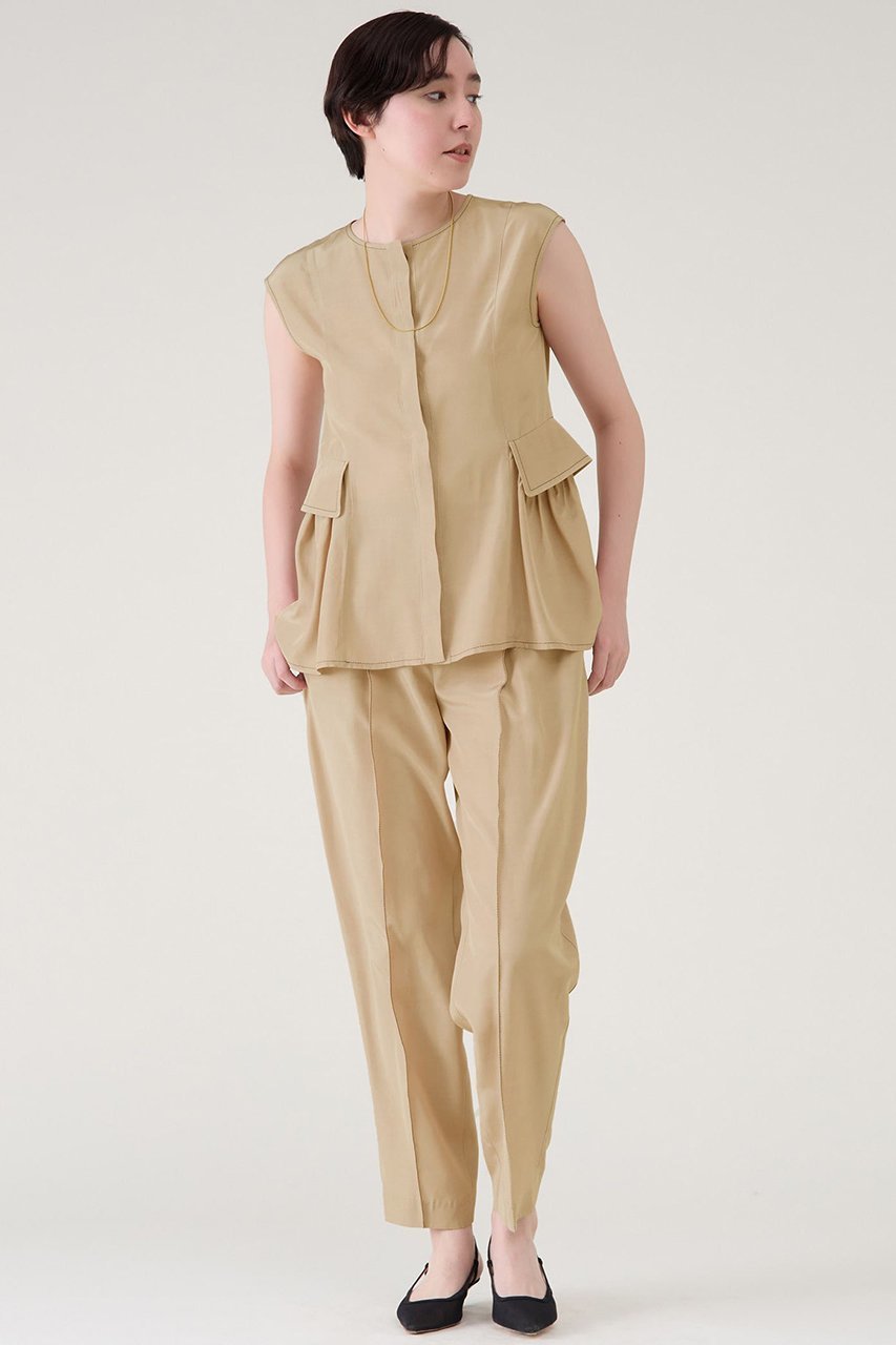 【マルティニーク/martinique】のシルキーファイユぺプラムブラウス 人気、トレンドファッション・服の通販 founy(ファニー) ファッション Fashion レディースファッション Fashion for Women トップス・カットソー Cut & Sew Tops キャミソール&ノースリーブ Camisoles & Sleeveless Tops シャツ・ブラウス・オフィスカジュアル Elegant Blouses & Button-Ups おすすめ Recommended / Our Picks セットアップ Set-Up, Coordinated Outfit デニム Denim, Jeans Material ノースリーブ Sleeveless, No-Sleeve ボトム Bottoms, Lower Wear ポケット Pocket, Pocket Detail エレガント 上品 Elegant 夏 Summer 春 Spring S/S・春夏 SS, Spring/Summer, Warm Season 羽織 Haori, Light Jacket other-4|ID: prp329100004563577 ipo3291000000036064922