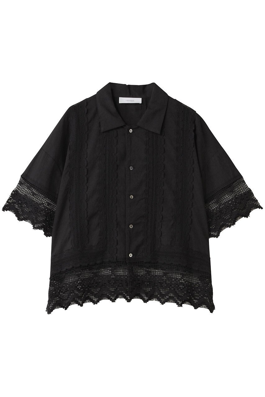 【エリオポール/heliopole】の【normment】CTN FLEX LACE ブラウス インテリア・キッズ・メンズ・レディースファッション・服の通販 founy(ファニー) 　ファッション　Fashion　レディースファッション　WOMEN　トップス・カットソー　Tops/Tshirt　シャツ/ブラウス　Shirts/Blouses　おすすめ　Recommend　インナー　Inner　ショート　Short　シンプル　Simple　スリーブ　Sleeve　ボトム　Bottom　レース　Race　NEW・新作・新着・新入荷　New Arrivals　ブラック|ID: prp329100004563602 ipo3291000000032272063