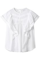 【エリオポール/heliopole】の【normment】CTN PINTUCK ブラウス 人気、トレンドファッション・服の通販 founy(ファニー) ファッション Fashion レディースファッション Fashion for Women トップス・カットソー Cut & Sew Tops シャツ・ブラウス・オフィスカジュアル Elegant Blouses & Button-Ups ショート Short, Short Length スリーブ Sleeve, Long Sleeve / Short Sleeve ダウン Down, Puffer デニム Denim, Jeans Material トレンド Trend, Trending Now フェミニン Feminine, Girly フレア Flare, Flared エレガント 上品 Elegant thumbnail ホワイト|ID: prp329100004563603 ipo3291000000032813165