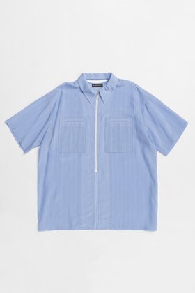 【メゾンスペシャル/MAISON SPECIAL】のStriped Zip Shirt/ストライプジップシャツ 人気、トレンドファッション・服の通販 founy(ファニー) ファッション Fashion レディースファッション Fashion for Women トップス・カットソー Cut & Sew Tops シャツ・ブラウス・オフィスカジュアル Elegant Blouses & Button-Ups キュプラ Cupro, Eco Fabric ショート Short, Short Length シルク Silk, 100% Silk ストライプ Stripe, Striped Pattern スリーブ Sleeve, Long Sleeve / Short Sleeve リラックス Relax, Relaxed Fit 再入荷 Restock / Back in Stock 夏 Summer エレガント 上品 Elegant |ID:prp329100004563611