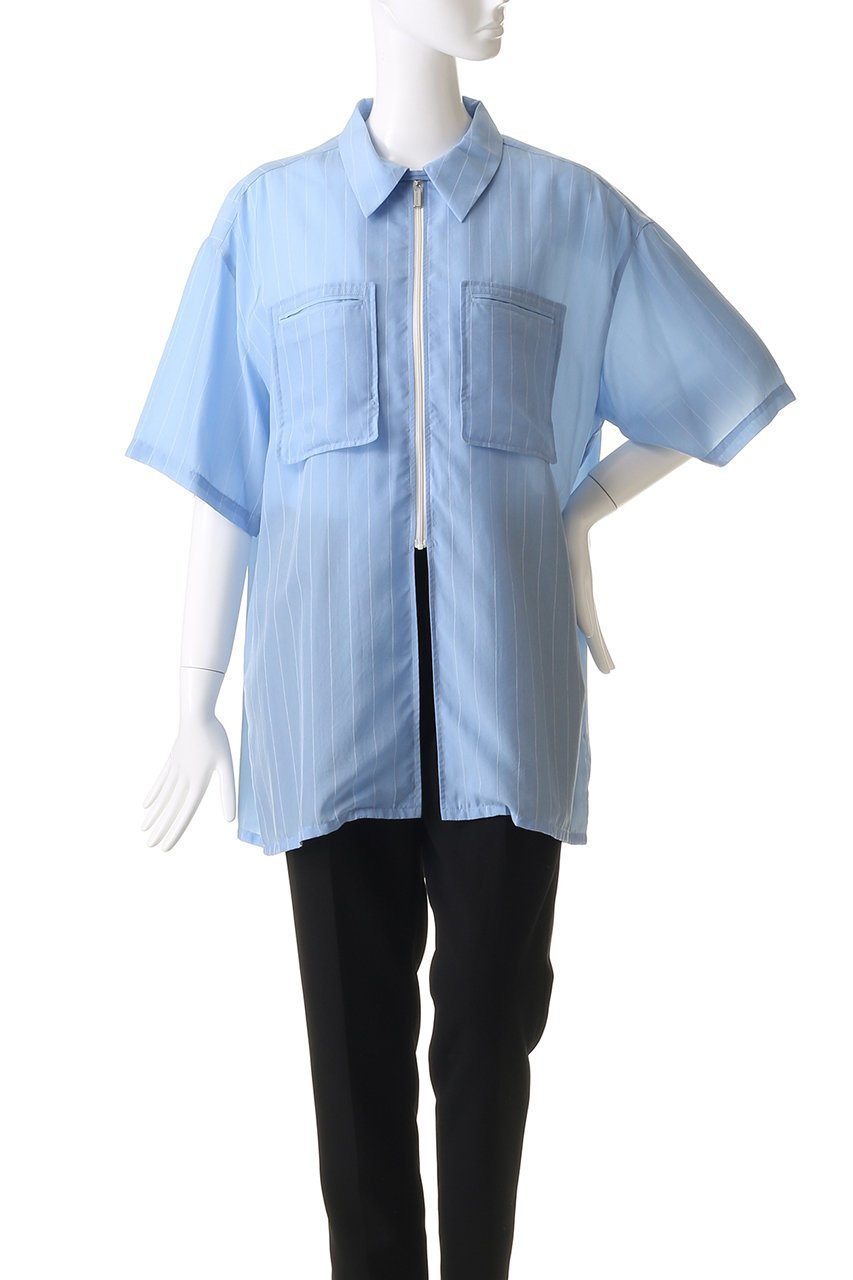 【メゾンスペシャル/MAISON SPECIAL】のStriped Zip Shirt/ストライプジップシャツ 人気、トレンドファッション・服の通販 founy(ファニー) 　ファッション　Fashion　レディースファッション　Fashion for Women　トップス・カットソー　Cut & Sew Tops　シャツ・ブラウス・オフィスカジュアル　Elegant Blouses & Button-Ups　キュプラ　Cupro, Eco Fabric　ショート　Short, Short Length　シルク　Silk, 100% Silk　ストライプ　Stripe, Striped Pattern　スリーブ　Sleeve, Long Sleeve / Short Sleeve　リラックス　Relax, Relaxed Fit　夏　Summer　エレガント 上品　Elegant　other-4|ID: prp329100004563611 ipo3291000000032685506
