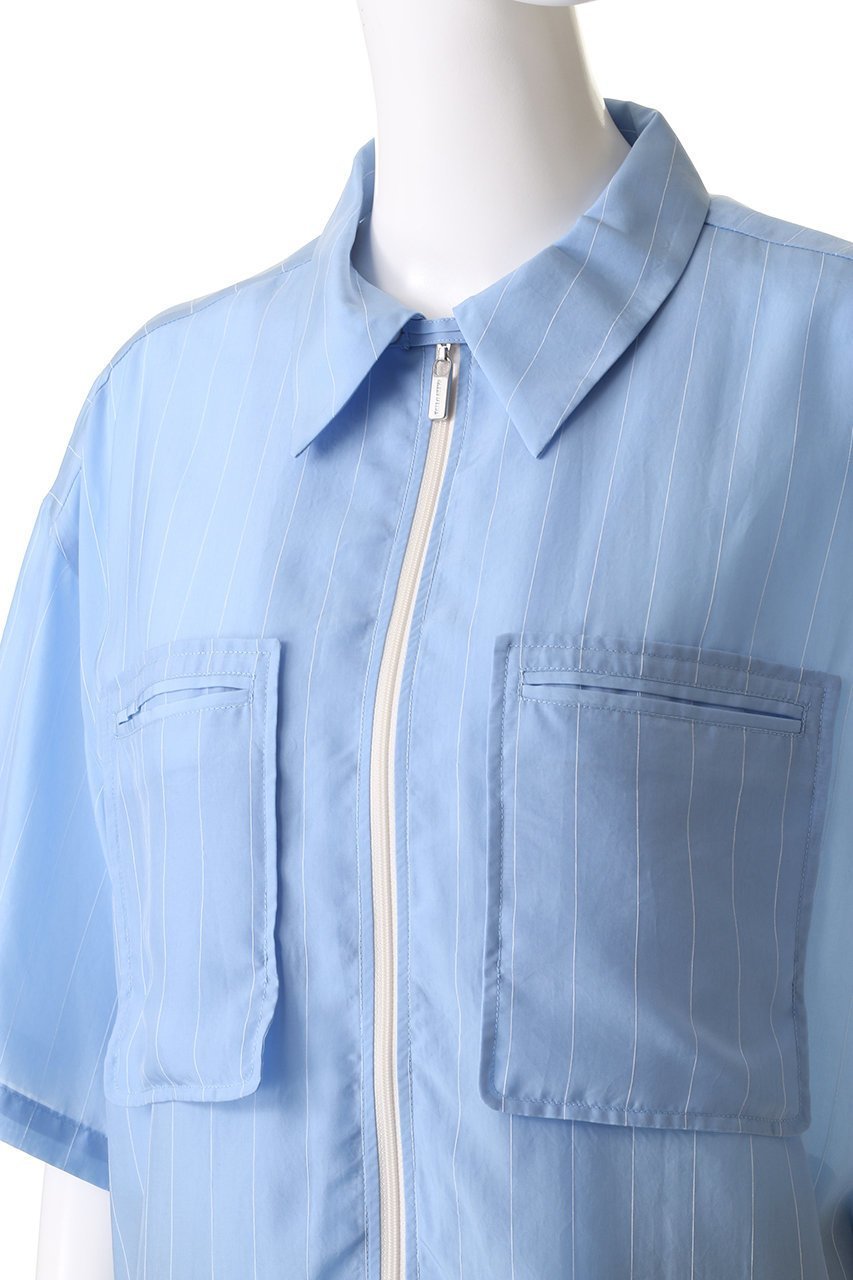 【メゾンスペシャル/MAISON SPECIAL】のStriped Zip Shirt/ストライプジップシャツ 人気、トレンドファッション・服の通販 founy(ファニー) 　ファッション　Fashion　レディースファッション　Fashion for Women　トップス・カットソー　Cut & Sew Tops　シャツ・ブラウス・オフィスカジュアル　Elegant Blouses & Button-Ups　キュプラ　Cupro, Eco Fabric　ショート　Short, Short Length　シルク　Silk, 100% Silk　ストライプ　Stripe, Striped Pattern　スリーブ　Sleeve, Long Sleeve / Short Sleeve　リラックス　Relax, Relaxed Fit　夏　Summer　エレガント 上品　Elegant　other-7|ID: prp329100004563611 ipo3291000000032685509