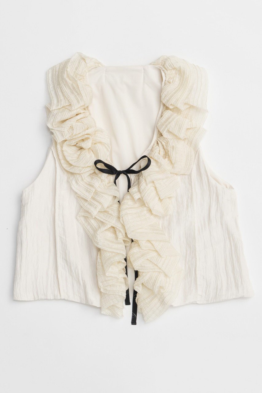 【メゾンスペシャル/MAISON SPECIAL】のWasher Ruffle Tops/ワッシャーフリルトップス インテリア・キッズ・メンズ・レディースファッション・服の通販 founy(ファニー) 　ファッション　Fashion　レディースファッション　WOMEN　トップス・カットソー　Tops/Tshirt　キャミソール / ノースリーブ　No Sleeves　シャツ/ブラウス　Shirts/Blouses　ラッフル トップス　Ruffle Tops　タンク　Tank　ノースリーブ　No Sleeve　バランス　Balance　フリル　Frills　ワッシャー　Washer　夏　Summer　NEW・新作・新着・新入荷　New Arrivals　IVR(アイボリー)|ID: prp329100004563612 ipo3291000000032272132