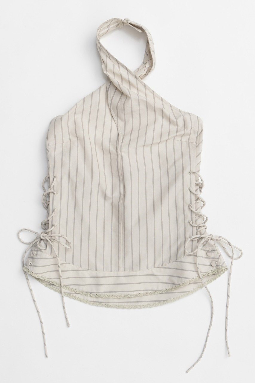 【メゾンスペシャル/MAISON SPECIAL】のSide Lace Up Halter Neck Tops/サイドレースアップホルターネックトップス インテリア・キッズ・メンズ・レディースファッション・服の通販 founy(ファニー) 　ファッション　Fashion　レディースファッション　WOMEN　トップス・カットソー　Tops/Tshirt　キャミソール / ノースリーブ　No Sleeves　シャツ/ブラウス　Shirts/Blouses　カッティング　Cutting　コンパクト　Compact　ストライプ　Stripe　ノースリーブ　No Sleeve　バランス　Balance　ワイド　Wide　NEW・新作・新着・新入荷　New Arrivals　IVR(アイボリー)|ID: prp329100004563616 ipo3291000000032272164