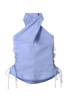 【メゾンスペシャル/MAISON SPECIAL】のSide Lace Up Halter Neck Tops/サイドレースアップホルターネックトップス BLU(ブルー)|ID: prp329100004563616 ipo3291000000035864485