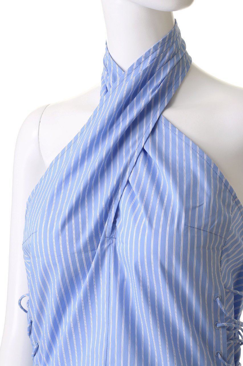 【メゾンスペシャル/MAISON SPECIAL】のSide Lace Up Halter Neck Tops/サイドレースアップホルターネックトップス 人気、トレンドファッション・服の通販 founy(ファニー) 　ファッション　Fashion　レディースファッション　Fashion for Women　トップス・カットソー　Cut & Sew Tops　キャミソール&ノースリーブ　Camisoles & Sleeveless Tops　シャツ・ブラウス・オフィスカジュアル　Elegant Blouses & Button-Ups　カッティング　Cutting Detail　コンパクト　Compact, Small Size　ストライプ　Stripe, Striped Pattern　ノースリーブ　Sleeveless, No-Sleeve　バランス　Balance, Style Balance　ワイド　Wide, Wide Fit　other-5|ID: prp329100004563616 ipo3291000000035864490