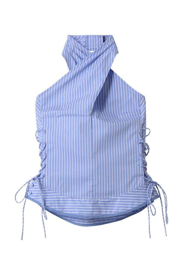 【メゾンスペシャル/MAISON SPECIAL】のSide Lace Up Halter Neck Tops/サイドレースアップホルターネックトップス インテリア・キッズ・メンズ・レディースファッション・服の通販 founy(ファニー) https://founy.com/ ファッション Fashion レディースファッション Fashion for Women トップス・カットソー Cut & Sew Tops キャミソール&ノースリーブ Camisoles & Sleeveless Tops シャツ・ブラウス・オフィスカジュアル Elegant Blouses & Button-Ups カッティング Cutting Detail コンパクト Compact, Small Size ストライプ Stripe, Striped Pattern ノースリーブ Sleeveless, No-Sleeve バランス Balance, Style Balance ワイド Wide, Wide Fit |ID: prp329100004563616 ipo3291000000036394033