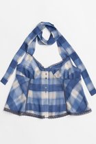 【メゾンスペシャル/MAISON SPECIAL】のPlaid Halter Peplum Sheer Tops/チェックホルターペプラムシアートップス BLU(ブルー)|ID: prp329100004563624 ipo3291000000032272220