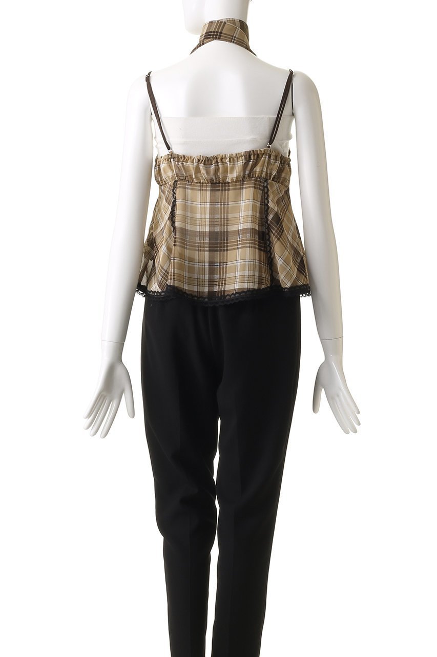 【メゾンスペシャル/MAISON SPECIAL】のPlaid Halter Peplum Sheer Tops/チェックホルターペプラムシアートップス 人気、トレンドファッション・服の通販 founy(ファニー) 　ファッション　Fashion　レディースファッション　Fashion for Women　トップス・カットソー　Cut & Sew Tops　キャミソール&ノースリーブ　Camisoles & Sleeveless Tops　シャツ・ブラウス・オフィスカジュアル　Elegant Blouses & Button-Ups　ガーリー　Girly, Feminine Style　キャップ　Cap, Baseball Cap　シアー　Sheer, See-Through　スニーカー　Sneakers, Trainers　セットアップ　Set-Up, Coordinated Outfit　チェック　Check, Plaid, Tartan　ノースリーブ　Sleeveless, No-Sleeve　レース　Lace, Lace Fabric　おすすめ　Recommended / Our Picks　夏　Summer　other-6|ID: prp329100004563624 ipo3291000000032486626
