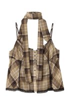 【メゾンスペシャル/MAISON SPECIAL】のPlaid Halter Peplum Sheer Tops/チェックホルターペプラムシアートップス BGE(ベージュ)|ID: prp329100004563624 ipo3291000000036393291