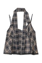 【メゾンスペシャル/MAISON SPECIAL】のPlaid Halter Peplum Sheer Tops/チェックホルターペプラムシアートップス NVY(ネイビー)|ID: prp329100004563624 ipo3291000000036393293