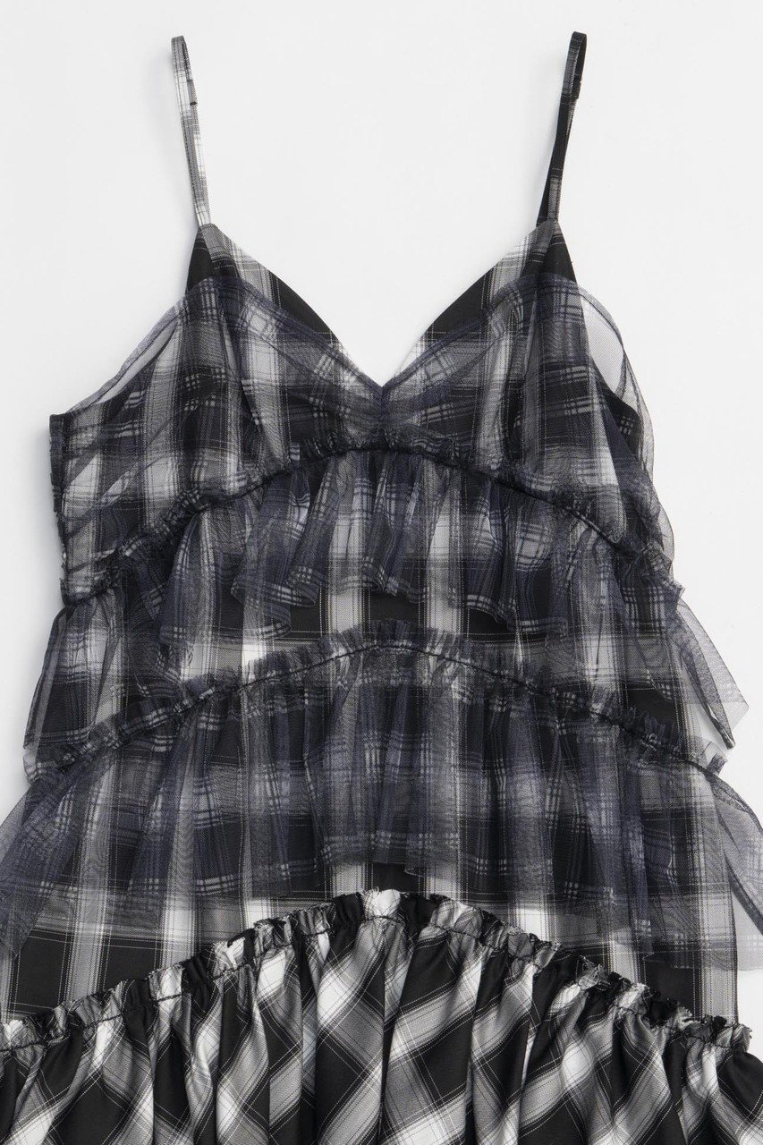 【メゾンスペシャル/MAISON SPECIAL】のPlaid Tiered Dress/チェックティアードワンピース 人気、トレンドファッション・服の通販 founy(ファニー) 　ファッション　Fashion　レディースファッション　WOMEN　ワンピース　Dress　ドレス　Party Dresses　チュニック　Tunic　チェック　Check　チュニック　Tunic　チュール　Tulle　リゾート　Resort　ロマンティック　Romantic　ロング　Long　NEW・新作・新着・新入荷　New Arrivals　other-2|ID: prp329100004563630 ipo3291000000032272261