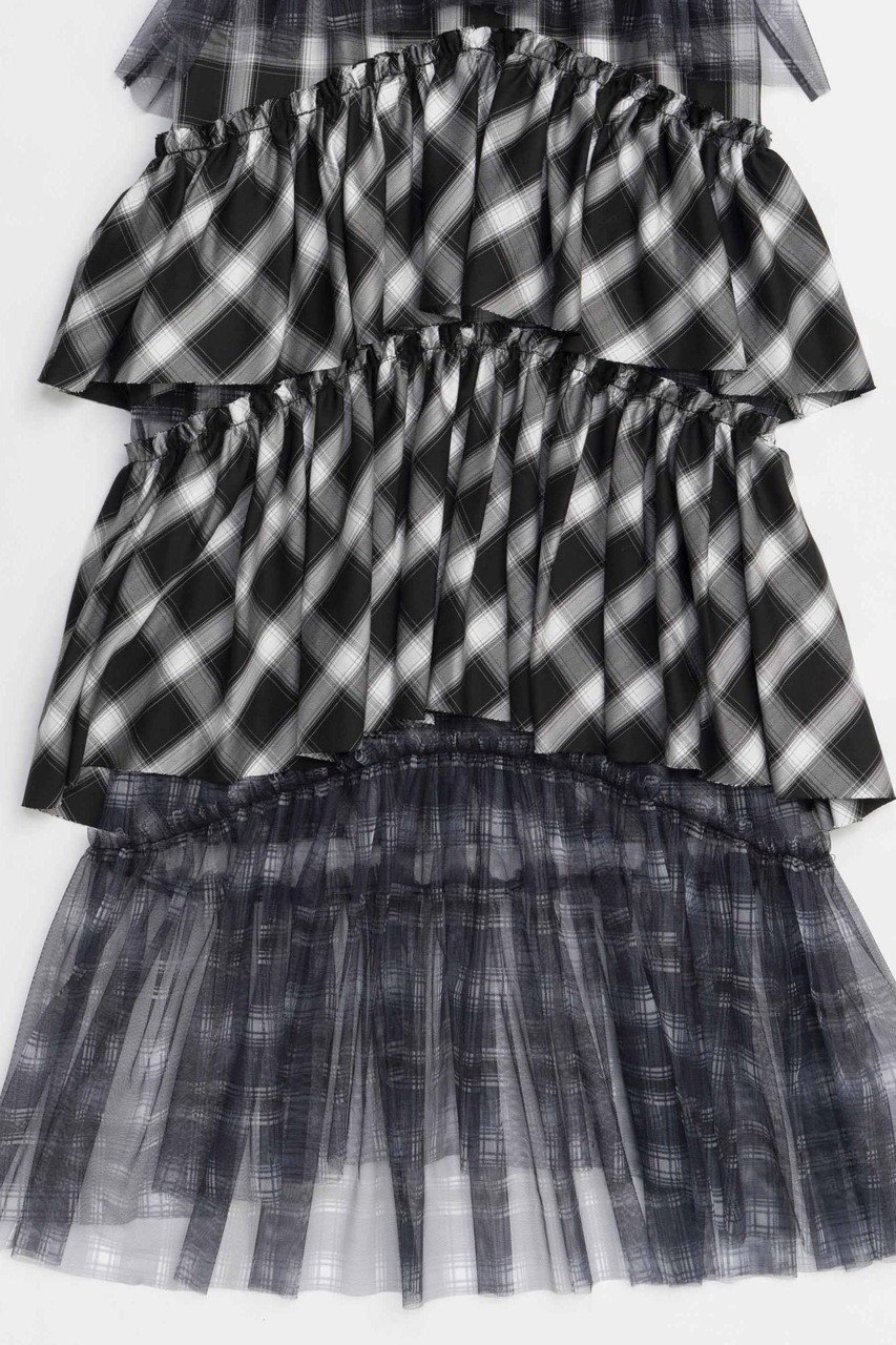 【メゾンスペシャル/MAISON SPECIAL】のPlaid Tiered Dress/チェックティアードワンピース 人気、トレンドファッション・服の通販 founy(ファニー) 　ファッション　Fashion　レディースファッション　WOMEN　ワンピース　Dress　ドレス　Party Dresses　チュニック　Tunic　チェック　Check　チュニック　Tunic　チュール　Tulle　リゾート　Resort　ロマンティック　Romantic　ロング　Long　NEW・新作・新着・新入荷　New Arrivals　other-3|ID: prp329100004563630 ipo3291000000032272263