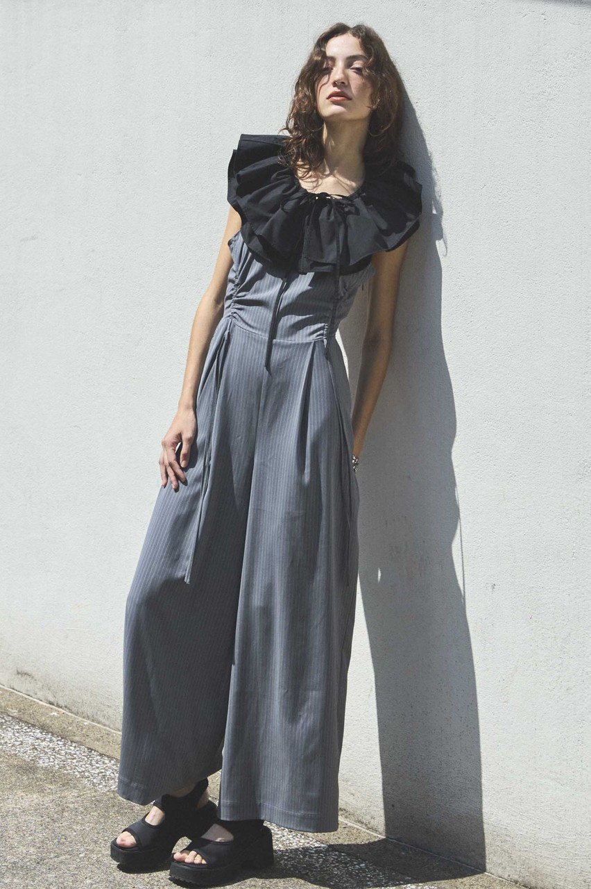 【メゾンスペシャル/MAISON SPECIAL】のShirring Back Open All-In-One/シャーリングバックオープンオールインワン 人気、トレンドファッション・服の通販 founy(ファニー) ファッション Fashion レディースファッション Fashion for Women パンツ Pants & Trousers バッグ Bags オケージョン Occasion Wear シェイプ Shape, Slim Fit シャーリング Shirring, Ruched ストライプ Stripe, Striped Pattern バランス Balance, Style Balance ワイド Wide, Wide Fit おすすめ Recommended / Our Picks 夏 Summer other-7|ID: prp329100004563637 ipo3291000000035557361