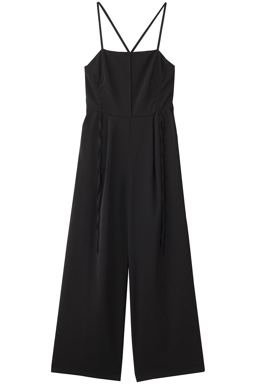 【メゾンスペシャル/MAISON SPECIAL】のShirring Back Open All-In-One/シャーリングバックオープンオールインワン インテリア・キッズ・メンズ・レディースファッション・服の通販 founy(ファニー) 　ファッション　Fashion　レディースファッション　Fashion for Women　パンツ　Pants & Trousers　バッグ　Bags　オケージョン　Occasion Wear　シェイプ　Shape, Slim Fit　シャーリング　Shirring, Ruched　ストライプ　Stripe, Striped Pattern　バランス　Balance, Style Balance　ワイド　Wide, Wide Fit　おすすめ　Recommended / Our Picks　夏　Summer　BLK(ブラック)|ID: prp329100004563637 ipo3291000000036539165