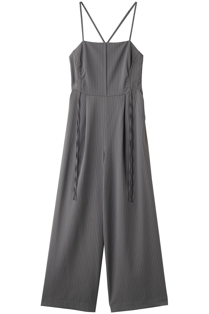 【メゾンスペシャル/MAISON SPECIAL】のShirring Back Open All-In-One/シャーリングバックオープンオールインワン インテリア・キッズ・メンズ・レディースファッション・服の通販 founy(ファニー) 　ファッション　Fashion　レディースファッション　Fashion for Women　パンツ　Pants & Trousers　バッグ　Bags　オケージョン　Occasion Wear　シェイプ　Shape, Slim Fit　シャーリング　Shirring, Ruched　ストライプ　Stripe, Striped Pattern　バランス　Balance, Style Balance　ワイド　Wide, Wide Fit　おすすめ　Recommended / Our Picks　夏　Summer　GRY(グレー)|ID: prp329100004563637 ipo3291000000036539167