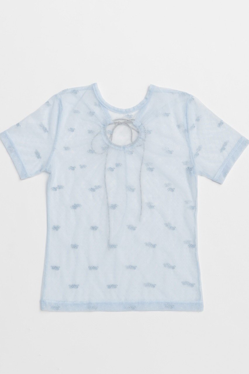 【メゾンスペシャル/MAISON SPECIAL】のEmbroidery Lace Tops/エンブロイダリーレーストップス インテリア・キッズ・メンズ・レディースファッション・服の通販 founy(ファニー) 　ファッション　Fashion　レディースファッション　WOMEN　トップス・カットソー　Tops/Tshirt　シャツ/ブラウス　Shirts/Blouses　オケージョン　Occasion　カッティング　Cutting　キャミワンピース　Cami Dress　ショート　Short　スタイリッシュ　Stylish　スリット　Slit　スリーブ　Sleeve　ドット　Dot　メッシュ　Mesh　ラウンド　Round　リボン　Ribbon　夏　Summer　NEW・新作・新着・新入荷　New Arrivals　BLU(ブルー)|ID: prp329100004563645 ipo3291000000032272349