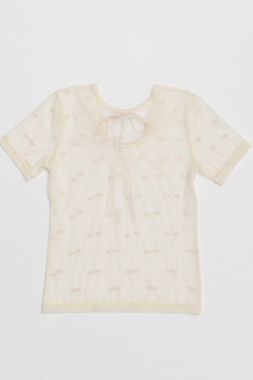 【メゾンスペシャル/MAISON SPECIAL】のEmbroidery Lace Tops/エンブロイダリーレーストップス インテリア・キッズ・メンズ・レディースファッション・服の通販 founy(ファニー) 　ファッション　Fashion　レディースファッション　WOMEN　トップス・カットソー　Tops/Tshirt　シャツ/ブラウス　Shirts/Blouses　オケージョン　Occasion　カッティング　Cutting　キャミワンピース　Cami Dress　ショート　Short　スタイリッシュ　Stylish　スリット　Slit　スリーブ　Sleeve　ドット　Dot　メッシュ　Mesh　ラウンド　Round　リボン　Ribbon　夏　Summer　NEW・新作・新着・新入荷　New Arrivals　IVR(アイボリー)|ID: prp329100004563645 ipo3291000000032272351