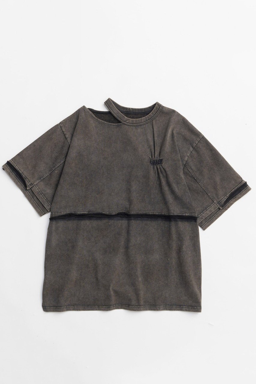 【メゾンスペシャル/MAISON SPECIAL】のShirring Embroidery Washed Big T-shirt/シャーリングエンブロイダリーウォッシュビッグTEE インテリア・キッズ・メンズ・レディースファッション・服の通販 founy(ファニー) 　ファッション　Fashion　レディースファッション　WOMEN　トップス・カットソー　Tops/Tshirt　シャツ/ブラウス　Shirts/Blouses　ロング / Tシャツ　T-Shirts　カットソー　Cut and Sewn　ウォッシュ　Wash　ヴィンテージ　Vintage　カットソー　Cut And Sew　シャーリング　Shirring　ショート　Short　スリット　Slit　スリーブ　Sleeve　ワンポイント　One Point　NEW・新作・新着・新入荷　New Arrivals　C.GRY(チャコールグレー)|ID: prp329100004563647 ipo3291000000032272365