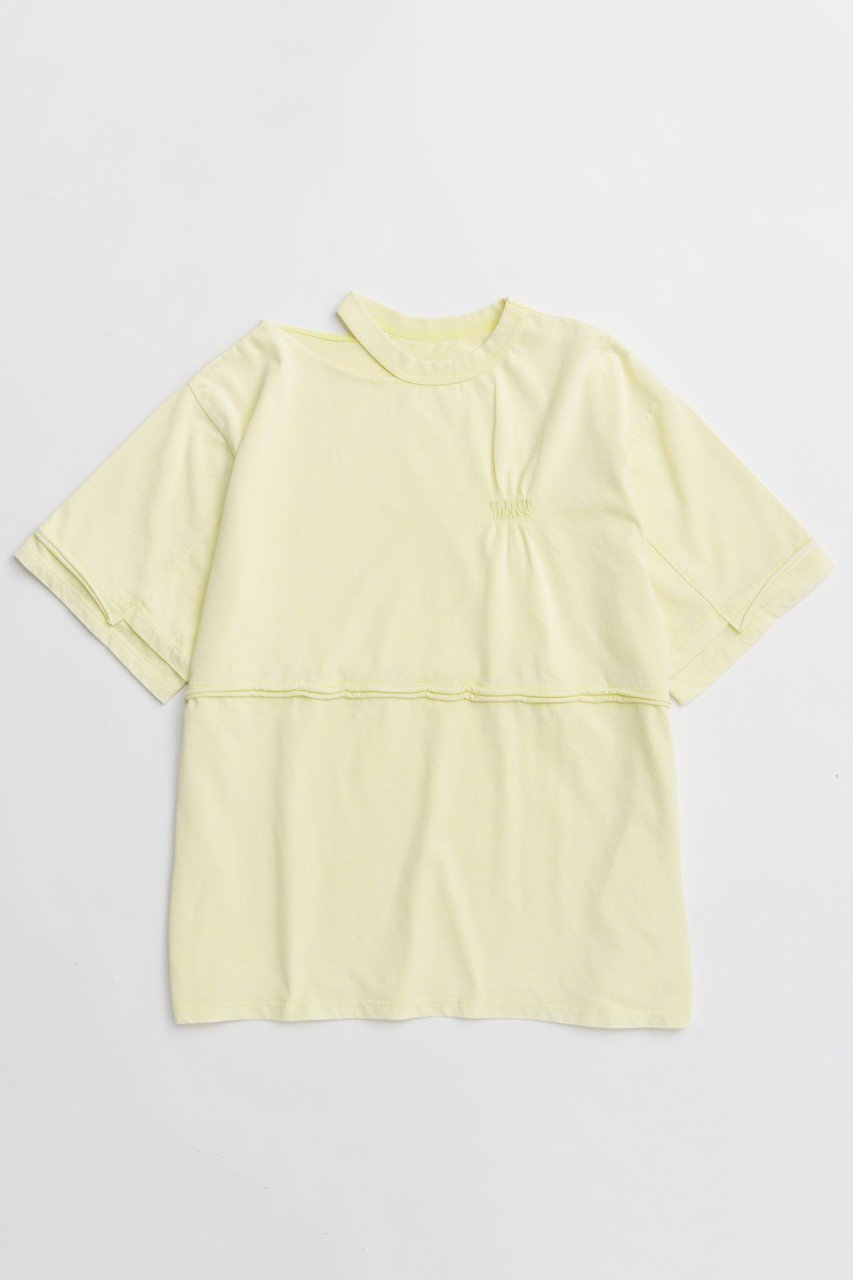 【メゾンスペシャル/MAISON SPECIAL】のShirring Embroidery Washed Big T-shirt/シャーリングエンブロイダリーウォッシュビッグTEE インテリア・キッズ・メンズ・レディースファッション・服の通販 founy(ファニー) 　ファッション　Fashion　レディースファッション　WOMEN　トップス・カットソー　Tops/Tshirt　シャツ/ブラウス　Shirts/Blouses　ロング / Tシャツ　T-Shirts　カットソー　Cut and Sewn　ウォッシュ　Wash　ヴィンテージ　Vintage　カットソー　Cut And Sew　シャーリング　Shirring　ショート　Short　スリット　Slit　スリーブ　Sleeve　ワンポイント　One Point　NEW・新作・新着・新入荷　New Arrivals　LIME(ライム)|ID: prp329100004563647 ipo3291000000032272367