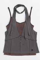 【メゾンスペシャル/MAISON SPECIAL】のBorder Camisole Halter Neck Set Top/ボーダーキャミホルターネックセット C.GRY(チャコールグレー)|ID: prp329100004563652 ipo3291000000032272411