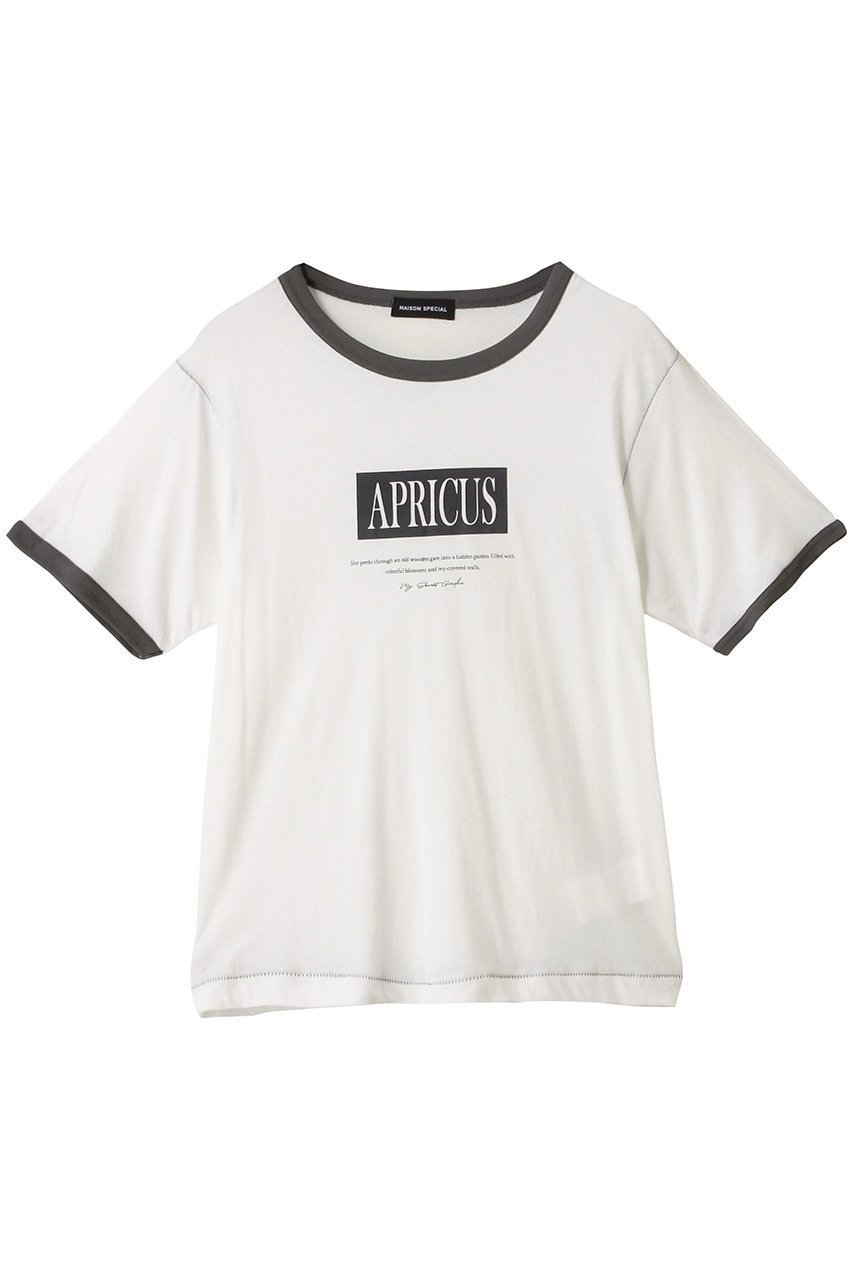 【メゾンスペシャル/MAISON SPECIAL】のAPRICUS Ringer T-shirt/APRICUSリンガーTEE インテリア・キッズ・メンズ・レディースファッション・服の通販 founy(ファニー) 　ファッション　Fashion　レディースファッション　Fashion for Women　トップス・カットソー　Cut & Sew Tops　シャツ・ブラウス・オフィスカジュアル　Elegant Blouses & Button-Ups　ロングTシャツ・Tシャツ　Longline T-Shirts & Tees　カットソー・ベーシックTシャツ　Cut-and-Sewn Tops / Stretch Tees & Basics　カットソー　Cut and Sewn Top　ショート　Short, Short Length　スリーブ　Sleeve, Long Sleeve / Short Sleeve　トリミング　Trimming, Decorative Edge　フロント　Front, Front Design　プリント　Print, Printed Pattern　再入荷　Restock / Back in Stock　夏　Summer　WHT(ホワイト)|ID: prp329100004563654 ipo3291000000033439979