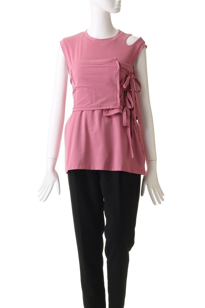 【メゾンスペシャル/MAISON SPECIAL】のRibbon Bare Sleeveless TEE/リボンベアノースリーブTEE 人気、トレンドファッション・服の通販 founy(ファニー) 　ファッション　Fashion　レディースファッション　Fashion for Women　トップス・カットソー　Cut & Sew Tops　キャミソール&ノースリーブ　Camisoles & Sleeveless Tops　シャツ・ブラウス・オフィスカジュアル　Elegant Blouses & Button-Ups　ロングTシャツ・Tシャツ　Longline T-Shirts & Tees　カットソー・ベーシックTシャツ　Cut-and-Sewn Tops / Stretch Tees & Basics　インナー　Innerwear　キャミソール　Camisole, Spaghetti Strap Top　シンプル　Simple, Minimal　セットアップ　Set-Up, Coordinated Outfit　タンク　Tank Top, Sleeveless Top　ドレープ　Drape, Draping Fabric　ノースリーブ　Sleeveless, No-Sleeve　フェミニン　Feminine, Girly　リボン　Ribbon, Bow　ワーク　Workwear, Utility Style　other-5|ID: prp329100004563655 ipo3291000000032685072