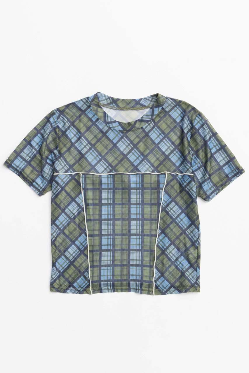 【メゾンスペシャル/MAISON SPECIAL】のPanel Plaid T-shirt/パネルチェックTシャツ インテリア・キッズ・メンズ・レディースファッション・服の通販 founy(ファニー) 　ファッション　Fashion　レディースファッション　WOMEN　トップス・カットソー　Tops/Tshirt　シャツ/ブラウス　Shirts/Blouses　ロング / Tシャツ　T-Shirts　カットソー　Cut and Sewn　インナー　Inner　コンパクト　Compact　ショート　Short　シンプル　Simple　スリーブ　Sleeve　チェック　Check　トレンド　Trend　フィット　Fit　おすすめ　Recommend　NEW・新作・新着・新入荷　New Arrivals　BLU(ブルー)|ID: prp329100004563656 ipo3291000000032272457